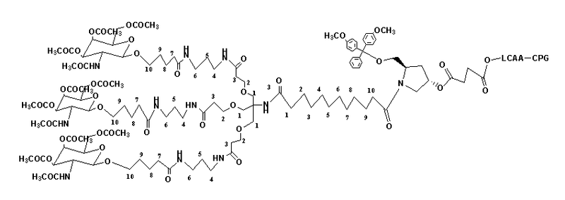 Tri-GalNAc-(DMT)-LCAA-CPG
